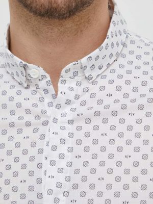 Pernata košulja s gumbima slim fit Armani Exchange bijela