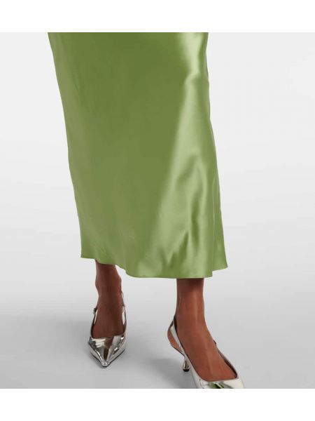 Jedwabna sukienka długa Dorothee Schumacher zielona