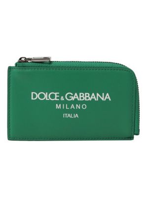 Кожаный кошелек Dolce & Gabbana зеленый