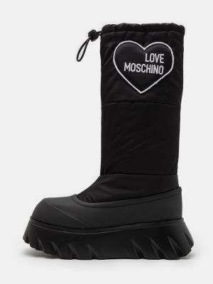 Сапоги на платформе Love Moschino черные