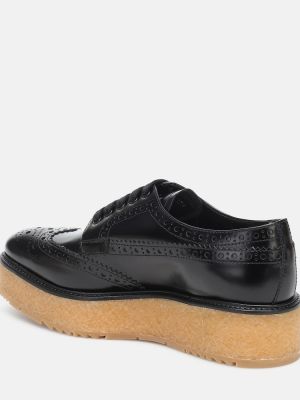 Pantofi brogue din piele cu platformă Prada negru