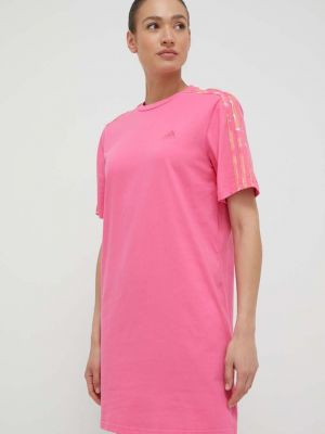 Oversized pamut mini ruha Adidas rózsaszín