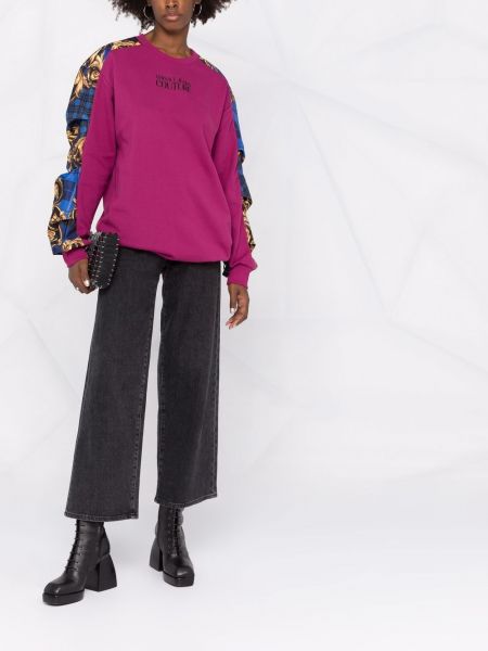 Raštuotas džemperis Versace Jeans Couture rožinė