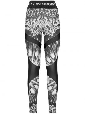 Pantaloni sport skinny fit cu imagine cu imprimeu abstract Plein Sport