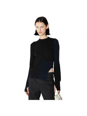 Sweter asymetryczny Mm6 Maison Margiela czarny