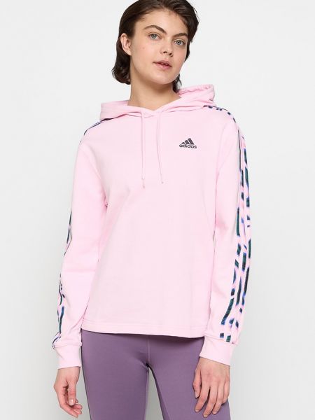 Bluza z kapturem Adidas Performance różowa