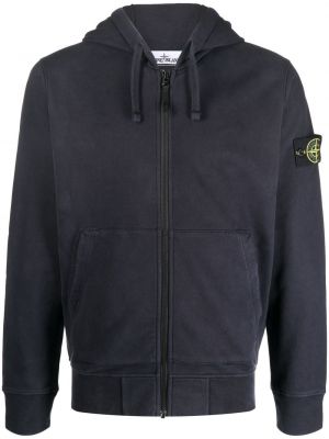 Суичър с качулка с цип Stone Island синьо