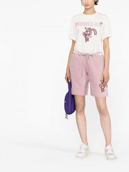 Shorts aus baumwoll Moncler pink