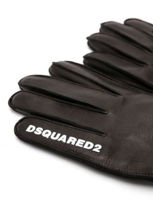 Kožené rukavice Dsquared2 černé