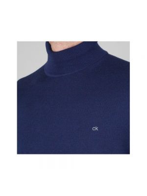 Jersey cuello alto con cuello alto de lana Calvin Klein azul