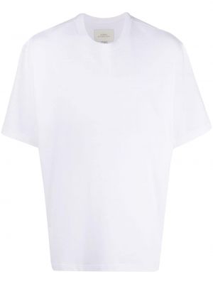 Bavlnené tričko s okrúhlym výstrihom Studio Nicholson biela