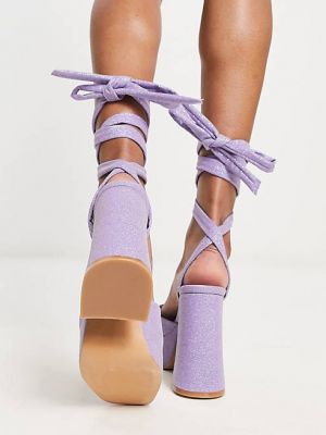 Туфли на платформе в уличном стиле Daisy Street фиолетовые