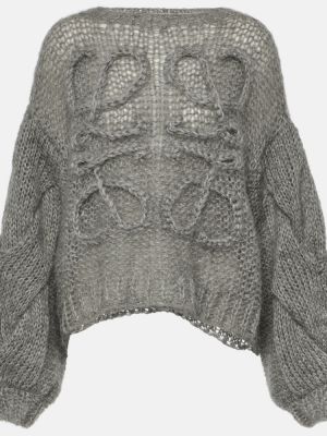 Moherowy sweter Loewe szary