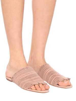 Semišové sandále Alaã¯a béžová