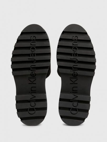 Атласные босоножки на платформе Calvin Klein черные