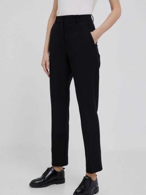 Spodnie z wysoką talią Calvin Klein czarne