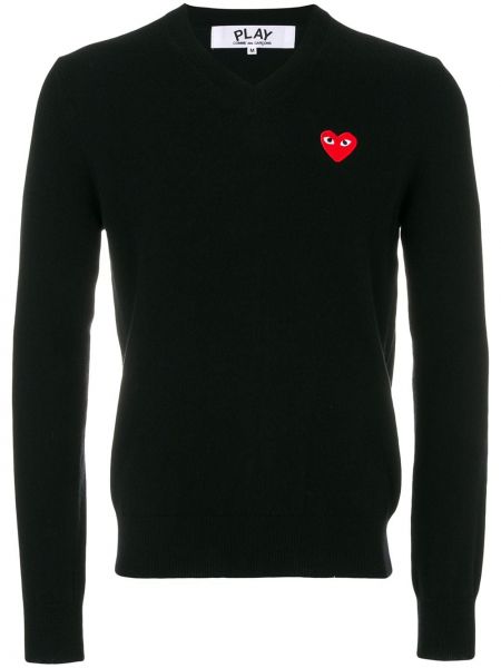 Jersey de tela jersey con corazón Comme Des Garçons Play negro