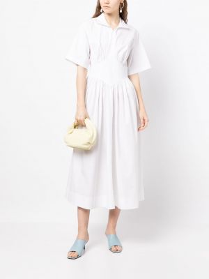 Mini robe avec manches courtes Rosetta Getty blanc