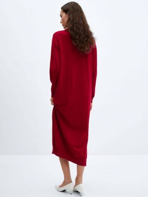 Pletena obleka Mango rdeča