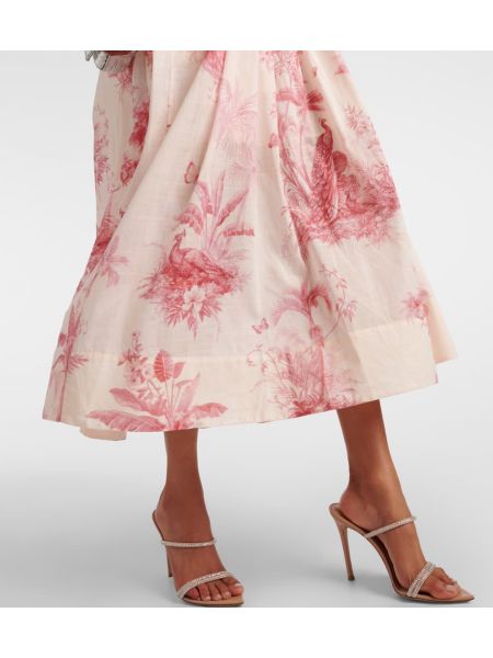 Gėlėtas medvilninis korsetine suknele Zimmermann