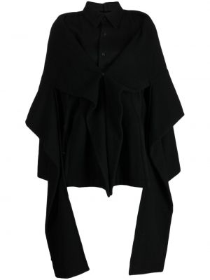 Gyapjú kabát Yohji Yamamoto fekete
