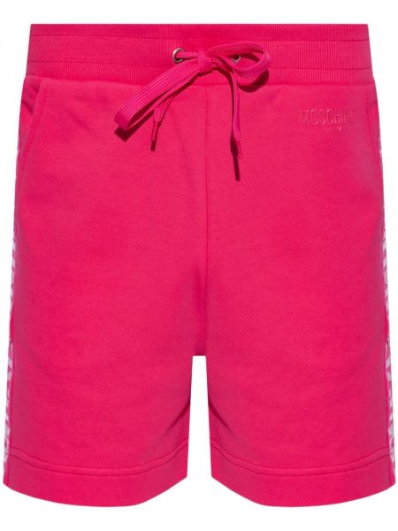 Plaža pamučne kratke hlače Moschino ružičasta