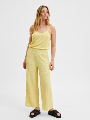 Pantaloni Selected Femme giallo
