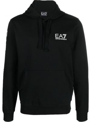 Kokvilnas kapučdžemperis ar apdruku Ea7 Emporio Armani