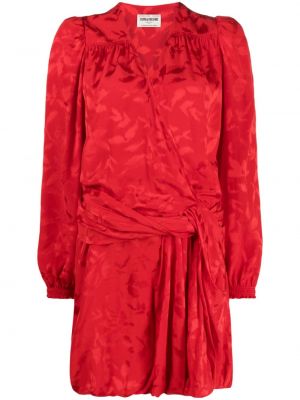 Mini-abito a fiori in tessuto jacquard Zadig&voltaire rosso