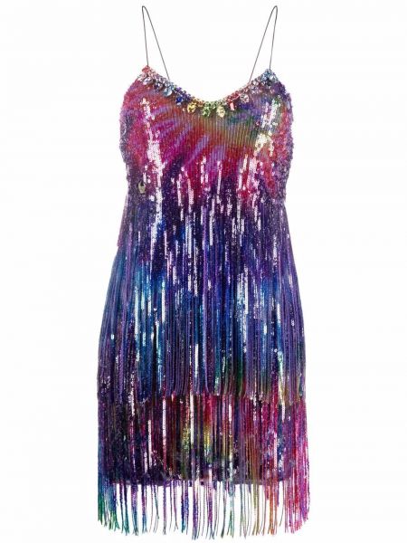 Коктейлна рокля с принт с tie-dye ефект Philipp Plein виолетово
