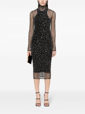 Křišťálové midi šaty Isabel Marant černé