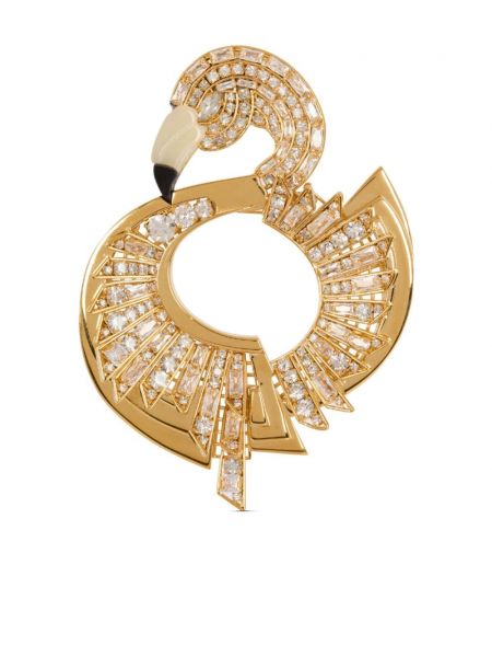 Broche en cristal Balmain doré