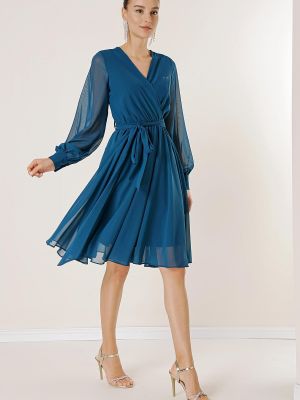 Сукня з довгим рукавом By Saygı синя
