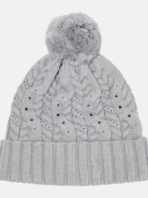 Berretto di lana con cristalli Toni Sailer grigio