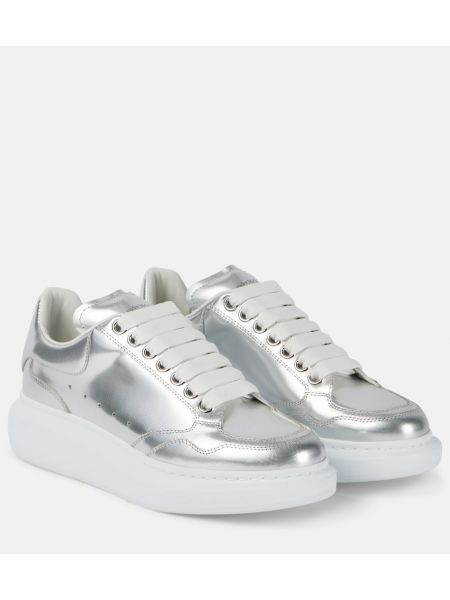 Büyük boy deri sneaker Alexander Mcqueen gümüş