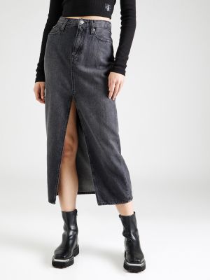 Džínsová sukňa Calvin Klein Jeans sivá