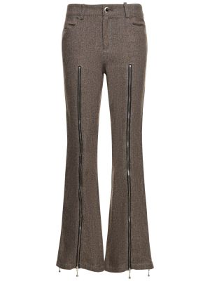 Pantaloni cu fermoar cu model herringbone Andersson Bell gri