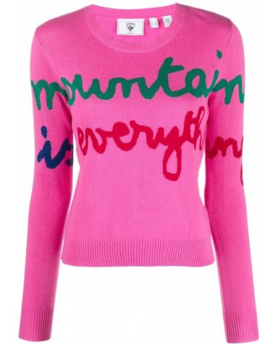 Pullover mit print mit rundem ausschnitt Rossignol pink