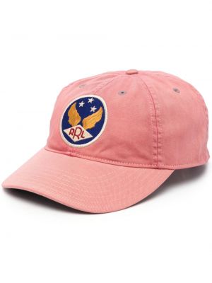 Kepurė su snapeliu Ralph Lauren Rrl rožinė