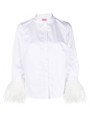 Памучна риза с пера Kate Spade бяло
