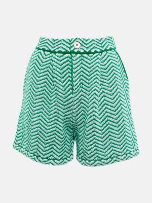 Pantalones cortos de cachemir de algodón con estampado de cachemira Barrie verde