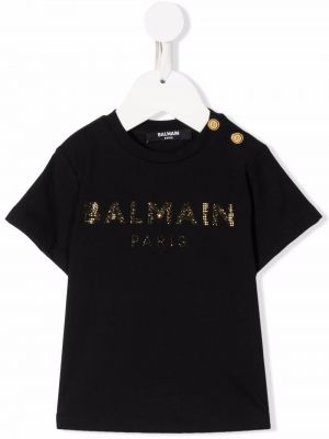 Bomull t-skjorte for jenter Balmain Kids svart