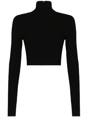 Pletený crop top Dolce & Gabbana černý