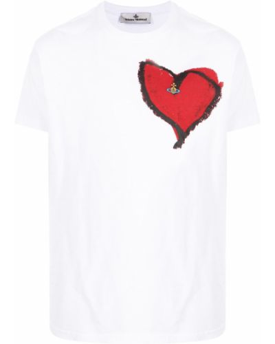 Camisa con estampado con corazón Vivienne Westwood blanco