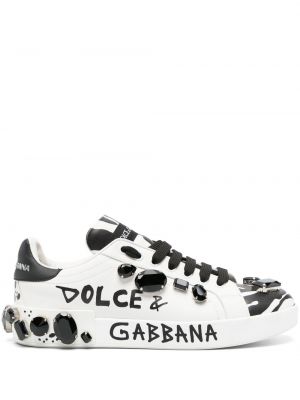 Sneakerși cu imagine de cristal Dolce & Gabbana Pre-owned