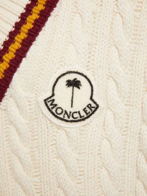 Cardigan di lana Moncler Genius bianco