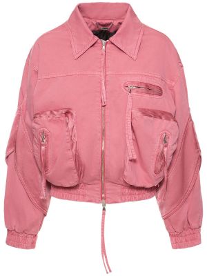 Bavlněná džínová bunda Blumarine růžová