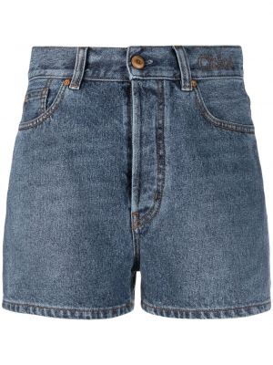 Shorts di jeans a vita alta Chloé blu