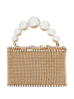 Shopper handtasche mit kristallen Rosantica gold