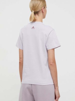 Bavlněné tričko Adidas fialové